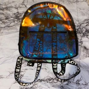 Iridescent, clear PRIDE mini backpack